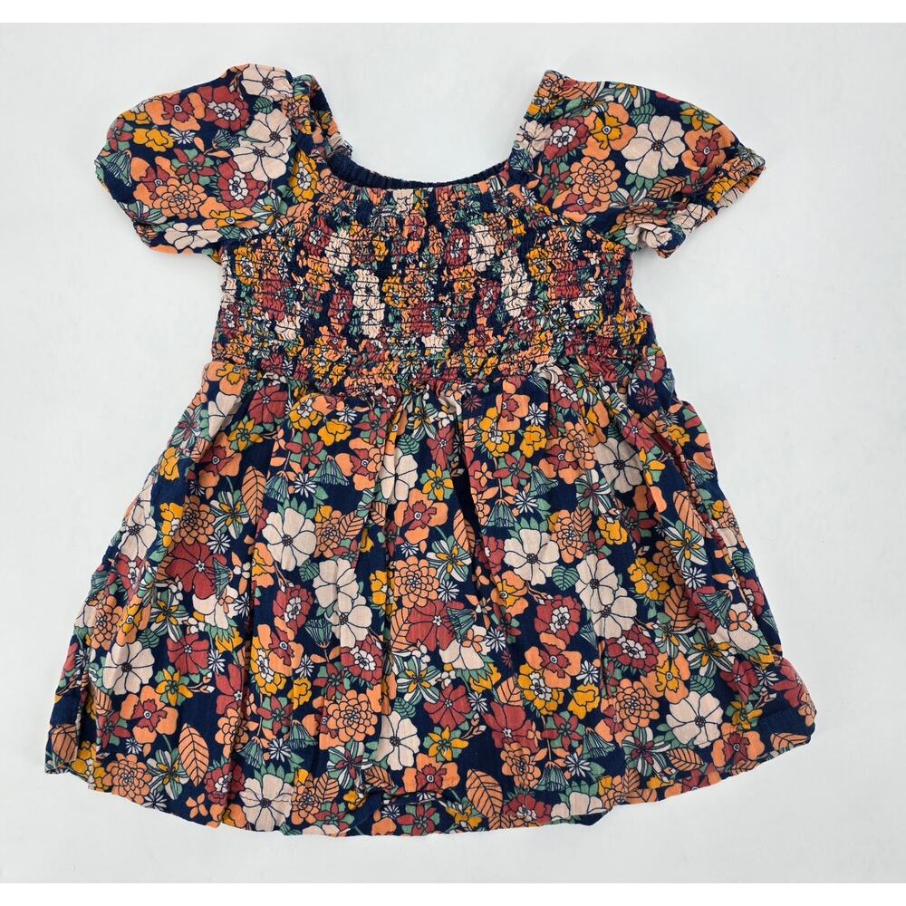 Baby Gap Boho Cottagecore Smocked Puff Sleeve Dress – Floral Print